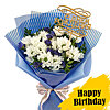 Chrysanthemum bouquet with topper "Fabulous night" - small picture 1