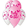 Latex balloons with "Baby Girl" pattern - small picture 1