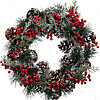 Christmas wreath with pine cones and berries - small picture 1