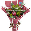 Bouquet with Protea "Fortuna" - small picture 1