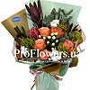 Bouquet with Protea and Rose Kahala "Dragon Power" - small picture 1