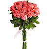 Bouquet of 25 coral roses "Tenderness" - small picture 1