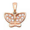 Gold pendant "Butterfly" with cubic zirkonia - small picture 1