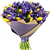 Bouquet of tulips and irises "Tenderness" - small picture 1