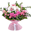 Розовые розы и орхидеи "Моей драгоценной" - меленькое изображение 1