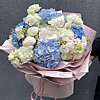 Bouquet of freesia, peonies and hydrangeas - small picture 1