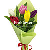 Bouquet of 5 multicolored tulips - small picture 1