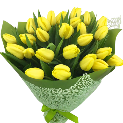 Bouquet "25 yellow tulips"