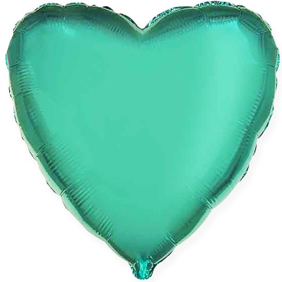 Фольгированный шар сердце "Металлик Изумруд"