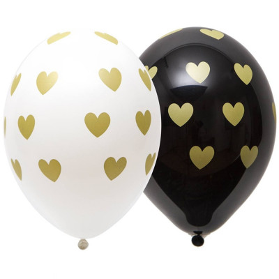 Latex balloons "Golden hearts"