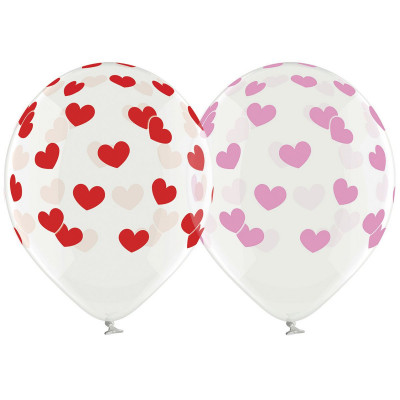 Latex balloons "Big red and pink hearts"
