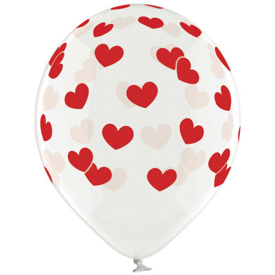 Latex balloons "Big red and pink hearts" - picture 2