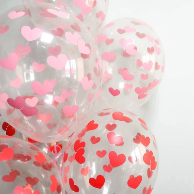 Латексные шары "Большие красные и розовые сердца" - изображение 4