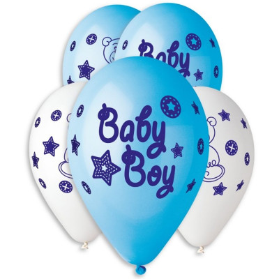 Latex balloons with "Baby Boy" pattern