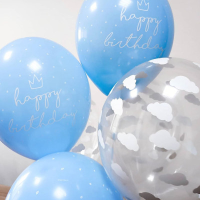 Куля "Happy Birthday Пастель блакитний" - зображення 2
