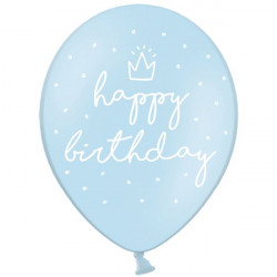 Шар "Happy Birthday Пастель голубой"