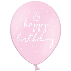 Шар "Happy Birthday Пастель розовый"