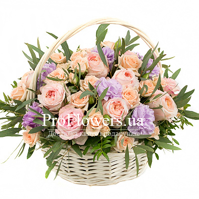Basket of flowers "Gentle rustle"