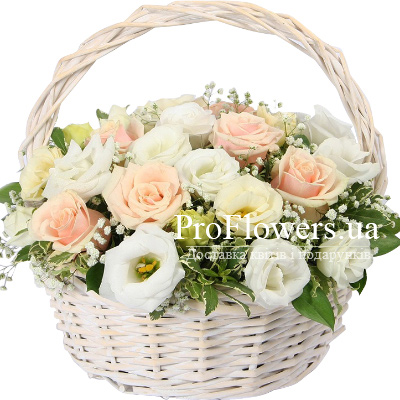 Basket of flowers "Tender tones"