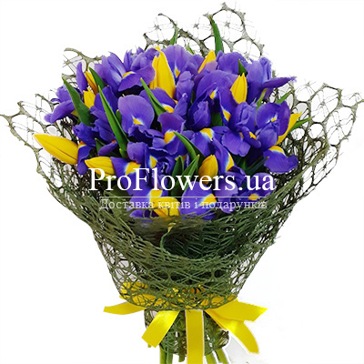  Bouquet with irises "Sunrise"