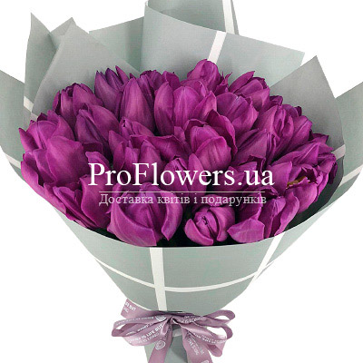 Bouquet of 25 lilac tulips