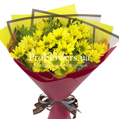 Bouquet of 3 branches of yellow chrysanthemum