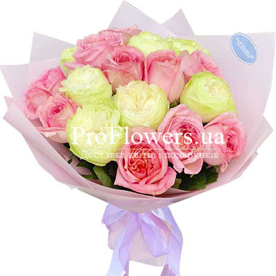 Bouquet of peony roses "Shining"