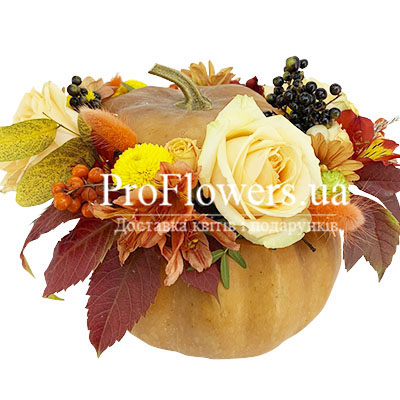 Bouquet in a pumpkin "Autumn has come"