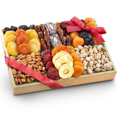 Assorted nuts and dried fruits set