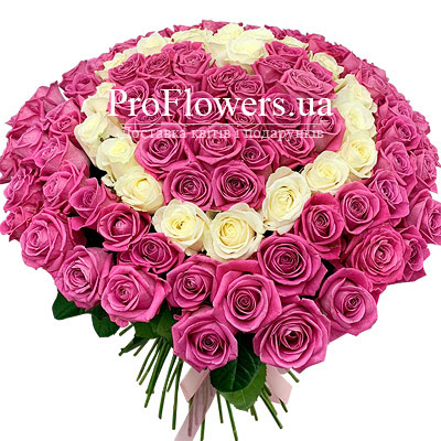 Bouquet of 101 roses "With Love"