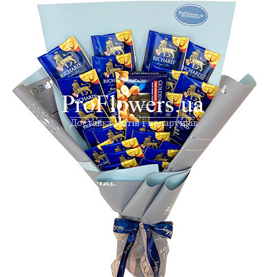 Bouquet with milk chocolate "Tea Party"