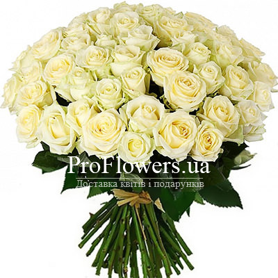 Bouquet of 51 white roses "For the sweetheart"