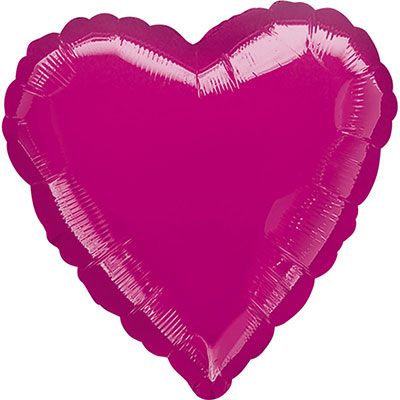 Фольгована кулька серце "Металік Fuchsia"