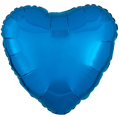 Фольгированный шар сердце "Металлик Blue"