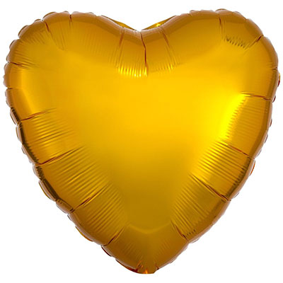 Фольгированный шар сердце "Металлик Gold"