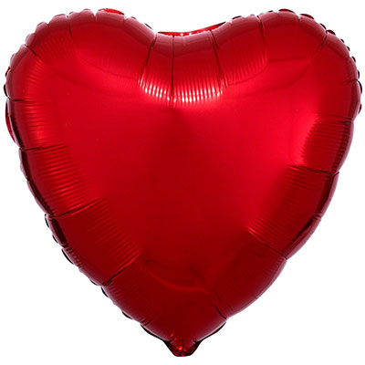 Фольгована кулька серце "Металік Red"