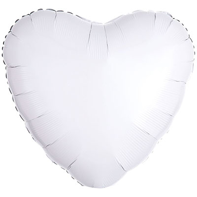 Фольгированный шар сердце "Пастель White"