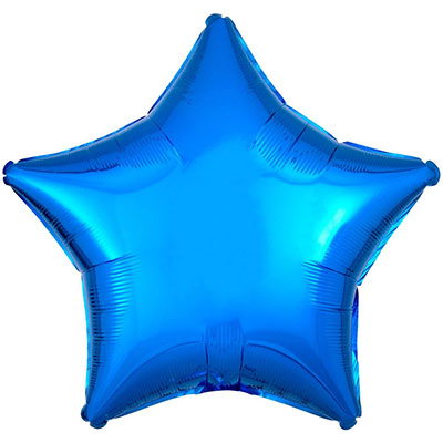 Фольгированный шар звезда "Металлик Blue"