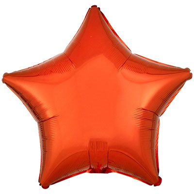 Фольгированный шар звезда "Металлик Orange"