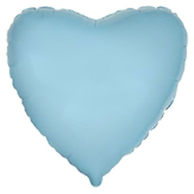 Фольгированный шар сердце "Сатин Пастель Голубой"
