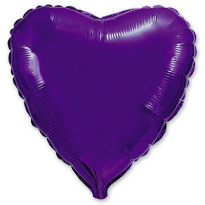 Фольгированный шар сердце "Металлик Фиолетовое"
