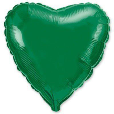 Фольгированный шар сердце "Металлик Зелённое"