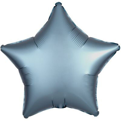 Foil balloon star "Satin Steel Blue"