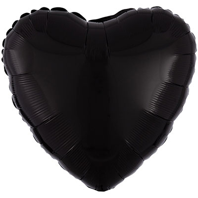 Фольгована кулька серце "Пастель Opaque Black"