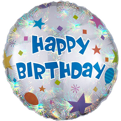 Round balloon "Happy Birthday"