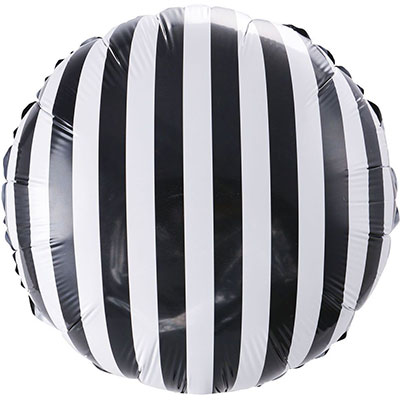 Гелиевый фольгированный шар "Чёрные полосы"