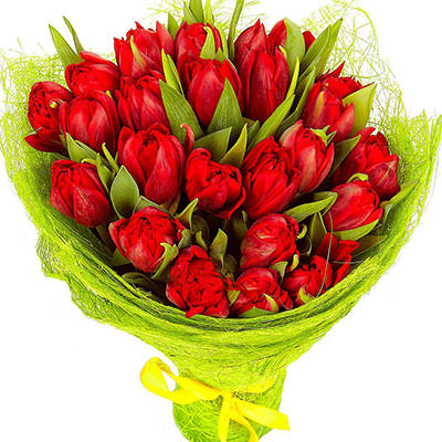 Bouquet "21 red tulips"