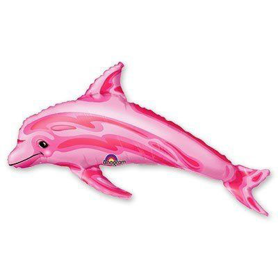 Воздушный шар мини-фигура "Дельфин розовый"
