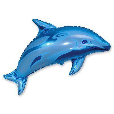Воздушный шар мини-фигура "Дельфин голубой"