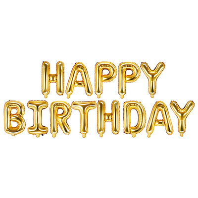 Фольгированная надпись золото "Happy Birthday"